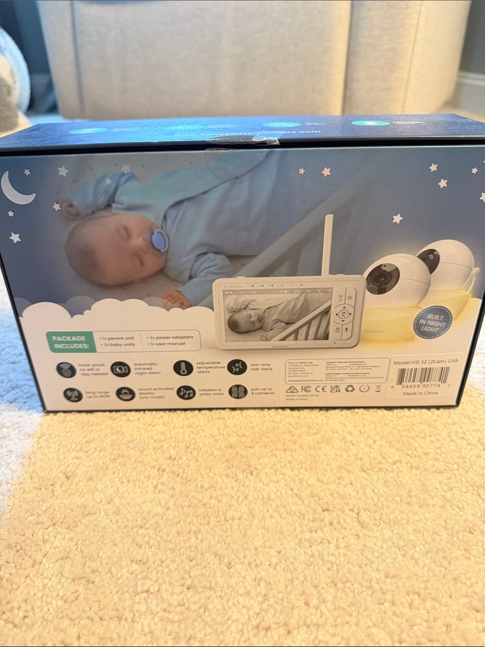 Babysense HD S2 Baby Video Monitor - 2 Cameras and Split Screen - Picture 5 of 5